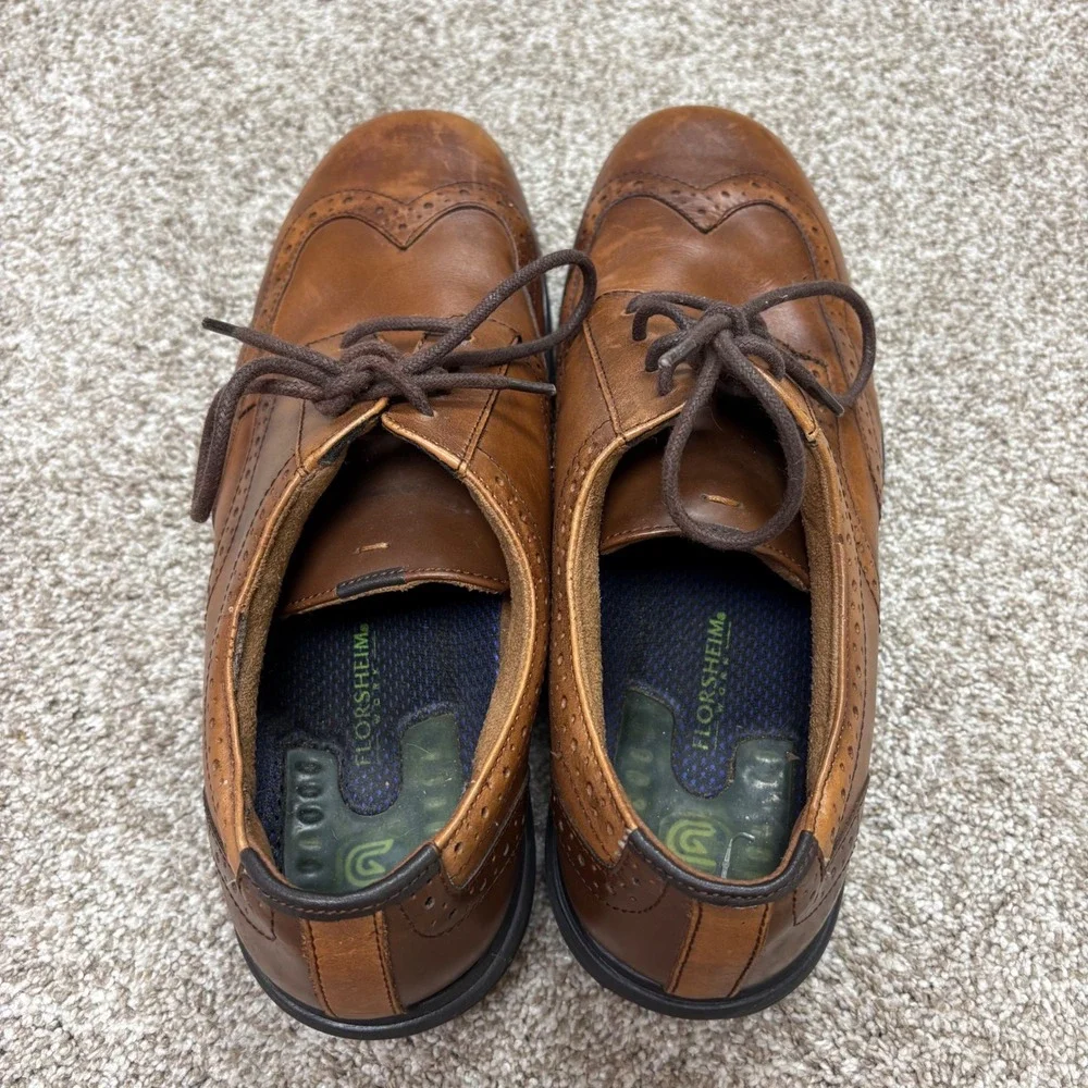 Florsheim Work Loedin Steel Toe Wingtip Oxford Shoes Mens 10.5 D Brown FS2023